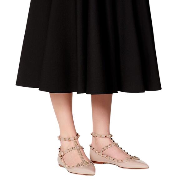 NEW Valentino Garavani Rockstud Caged Paten Leather Flats Pink Size 38.5 - Picture 3 of 15